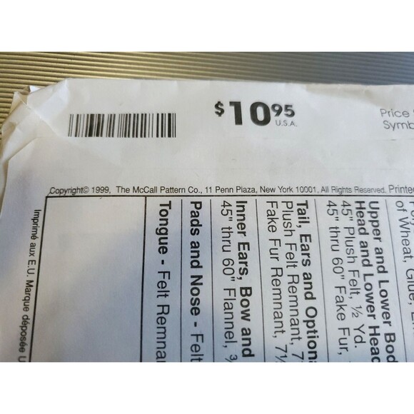 Vintage (1999) McCall's Craft Sewing Pattern 2228 Stuffed Puppies *UNCUT* - Picture 5 of 6